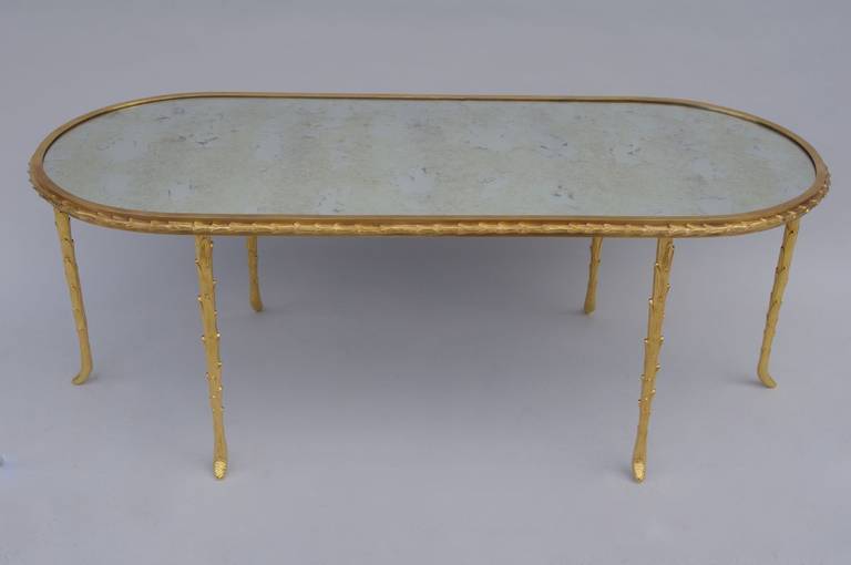 Maison Jansen oval coffee table circa 1960