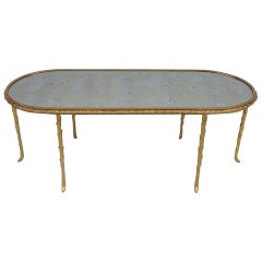 Retro Maison Jansen oval coffee table circa 1960