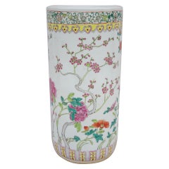 Vintage Canton Chinese porcelain umbrella stand, circa 1950