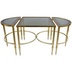 Coffee Table in Gilded Brass in Three Parts from 1960