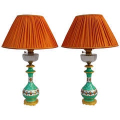 Very Unusual Pair of Paris Porcelain Lamps from 19th C. 9