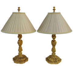 19th Century Pair of Small Louis XV Style Candlesticks