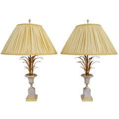 End of 19th Century Pair of Bagues Style Lamps