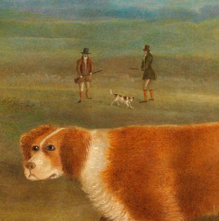 Fine Large Scale Early Naive Sporting Dog Portrait
Oils on Canvas
English School, c1800
Indistinctly Signed Lower Left, possibly “Sands”
(ref 35/33)
The Estate and Private Collection of Stephen Long
43