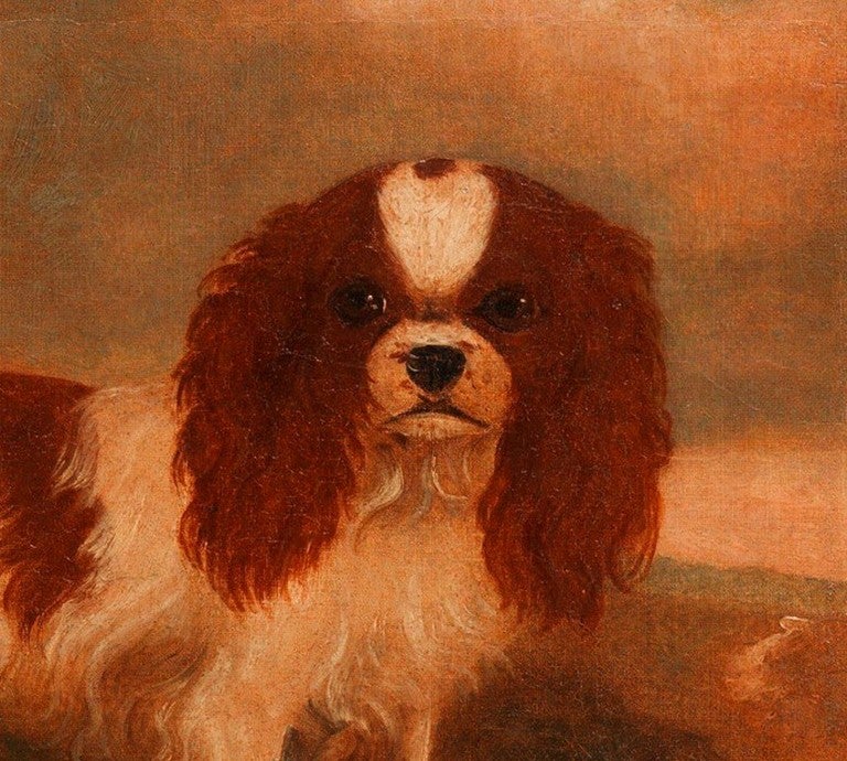 Pair of English Naive School Dog Portraits In Excellent Condition In London, GB