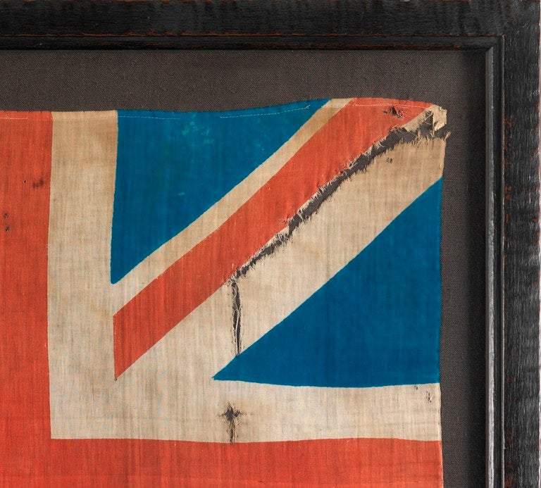 English Rare Square Vintage Union Jack Flag For Sale