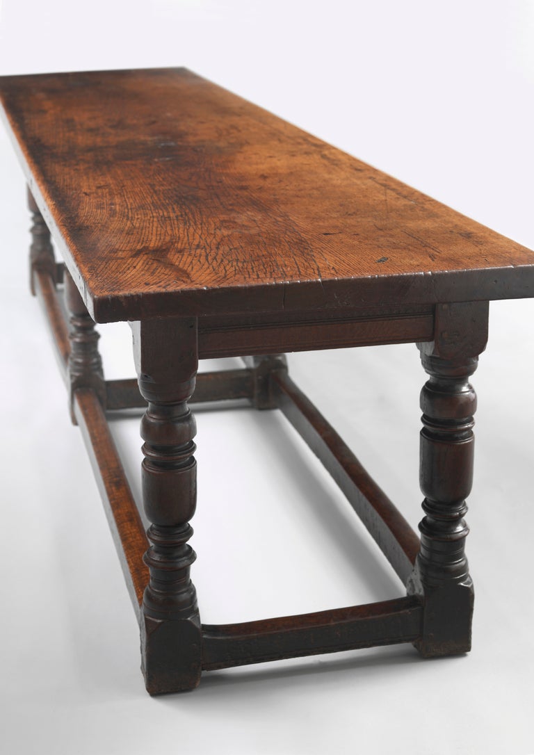 English Magnificent and Important Early Single Plank Top Refectory Table