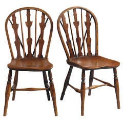 An Unusual Pair of Triple Splat Windsor Side Chairs