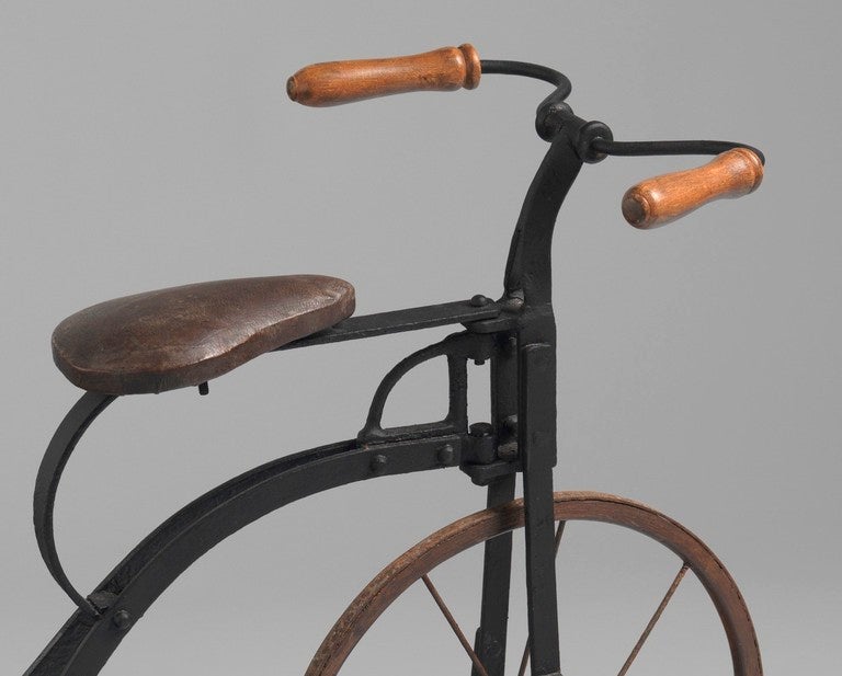 Painted Wrought Iron and Wood
With Padded and Covered Faux Leather Saddle
English, c1880
22