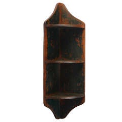 Delightful Georgian Primitive Bow Fronted Corner Shelves