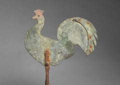 Antique Early Silhouette Cockerel Form Weathervane