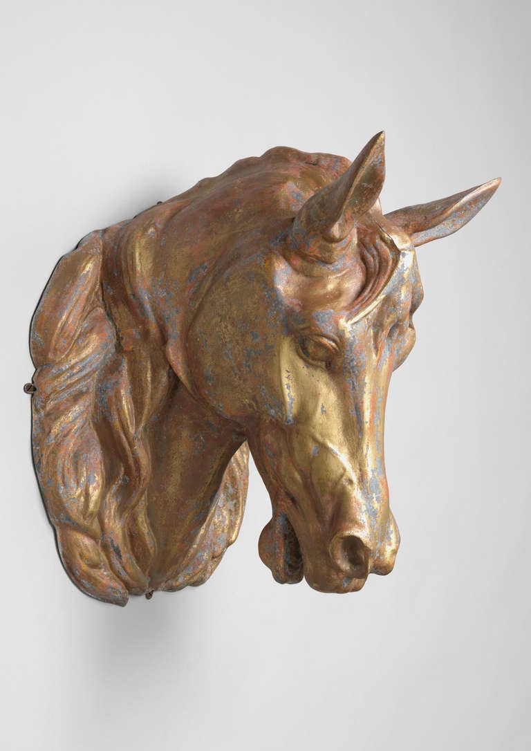 Of Sculptural Full Bodied Form
Repousse Sheet Zinc
Retaining Much Original Gilt Surface
