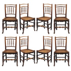 Harlequin Set of Eight Spindle Back Chairs