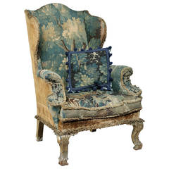 Spectacular Queen Anne Style Wing Armchair