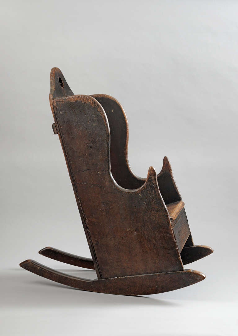 English Unusual Provincial Georgian Child's Rocking Chair