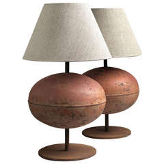 Pair of Bulbous Lamps