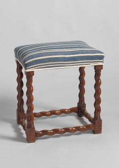 William and Mary Period Spiral Turned Stool