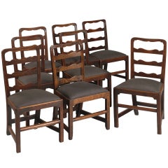Rare Set Of Eight Provincial Chippendale Style Chairs