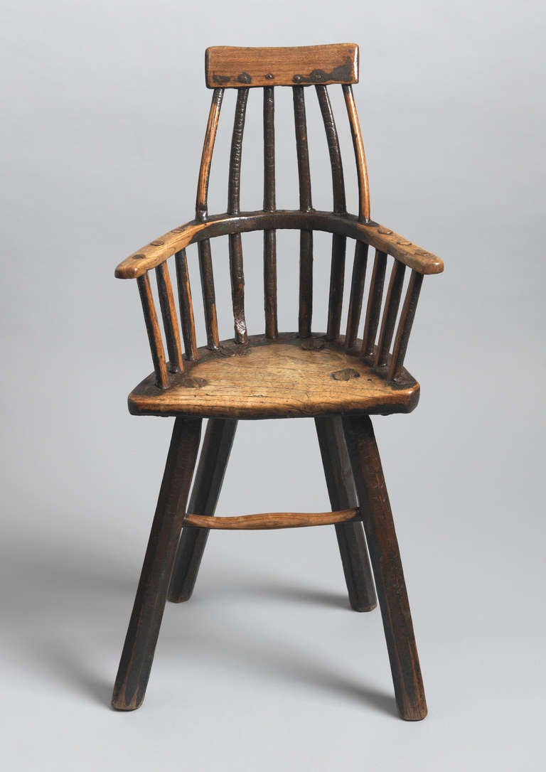 Exceptional Early “Lobster Pot” Form Child's Chair