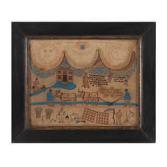 Remarkable Early Primitive Folk Art Theorum Picture
