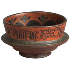 Norwegian Ceremonial Ale Bowl Dated 1833