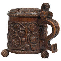 Fine and Important Carved Ceremonial Peg Tankard