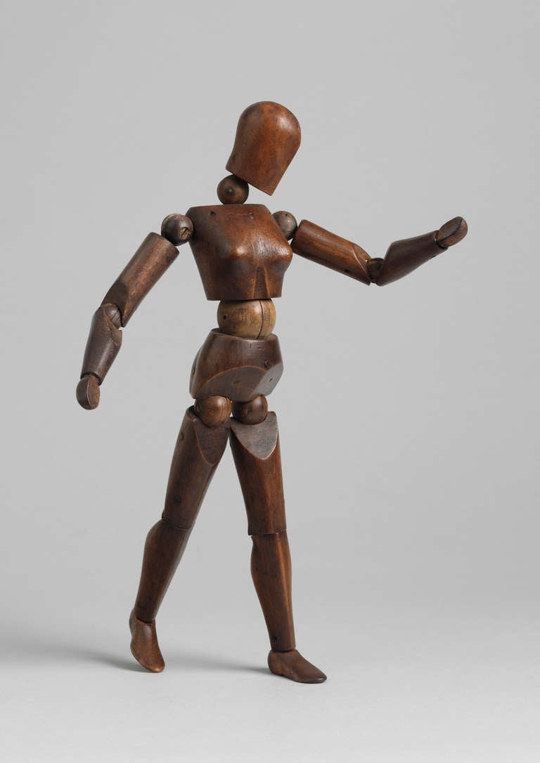 Folk Art Small Female Form Artist's Lay Figure