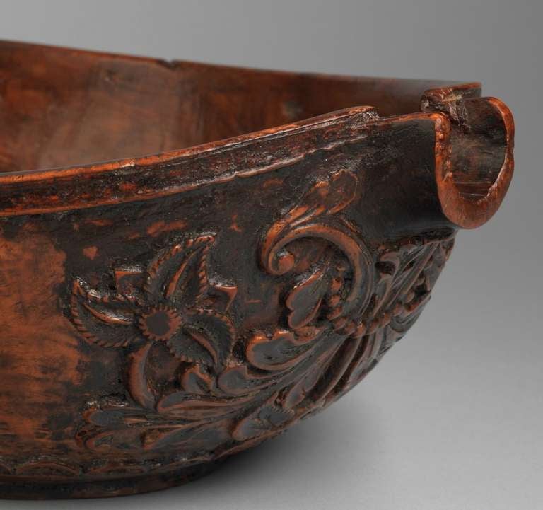 Norwegian Exceptional Ceremonial Spouted Ale Bowl For Sale