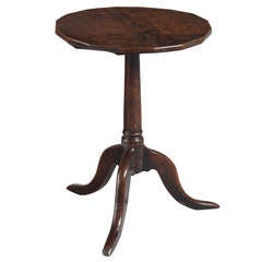Antique Georgian Tripod Wine Table With A Hexadecagonal Shaped Top