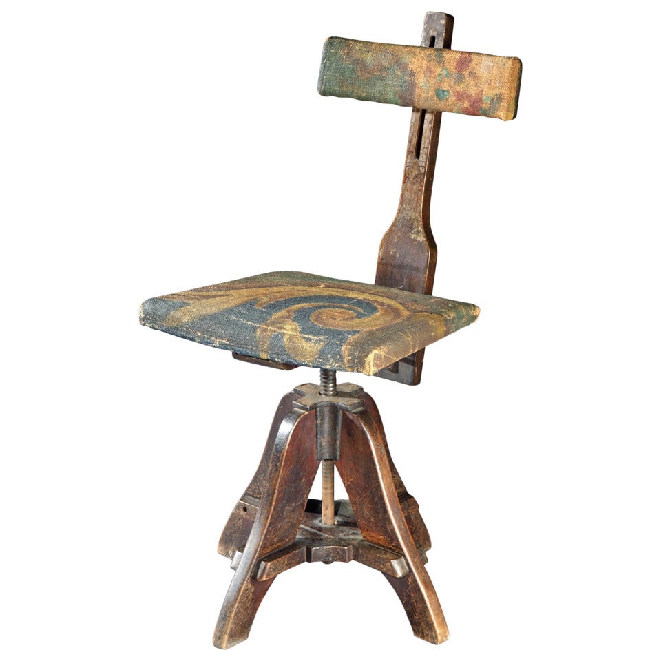 Revolving Early 20th Century Artist's Chair For Sale