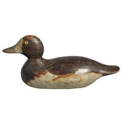 Lovely Waterfowl Decoy with Glass Eyes