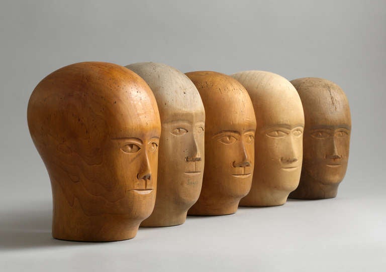 Hand Carved Wood with Minimal Stylised Facial Details
Northern European, c. 1920
9” high x 6” wide x 8” deep approx each
