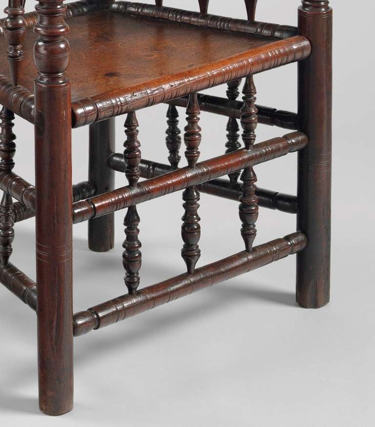 English Charles II Period Turner's Chair For Sale