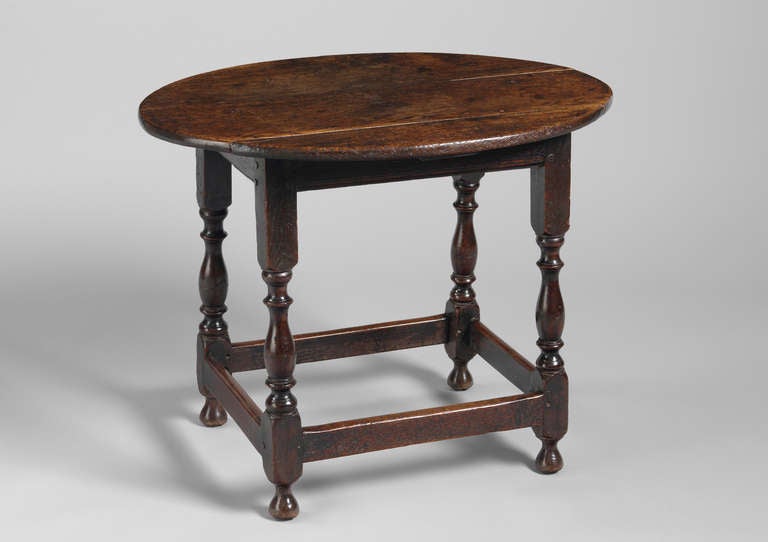 17th Century Oval Baluster Leg Table