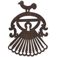 Large Graphic Escutcheon with Stylised Bird Cresting