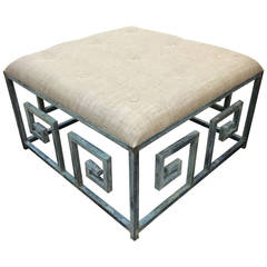 Greek Key Iron Ottoman Coffee Table 8