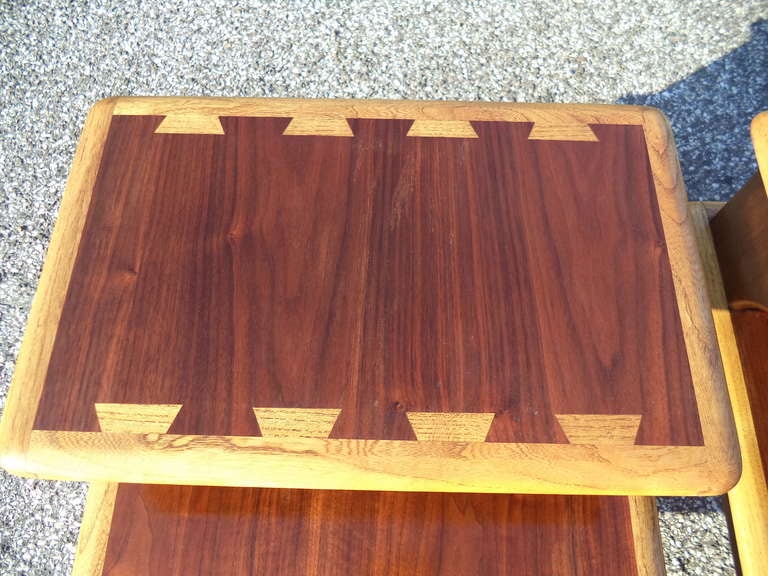 Wood Pair of Mid Century Modern Lane Acclaim End Tables