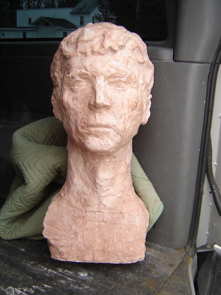 Large Terracotta Sculptural Bust of a Man
