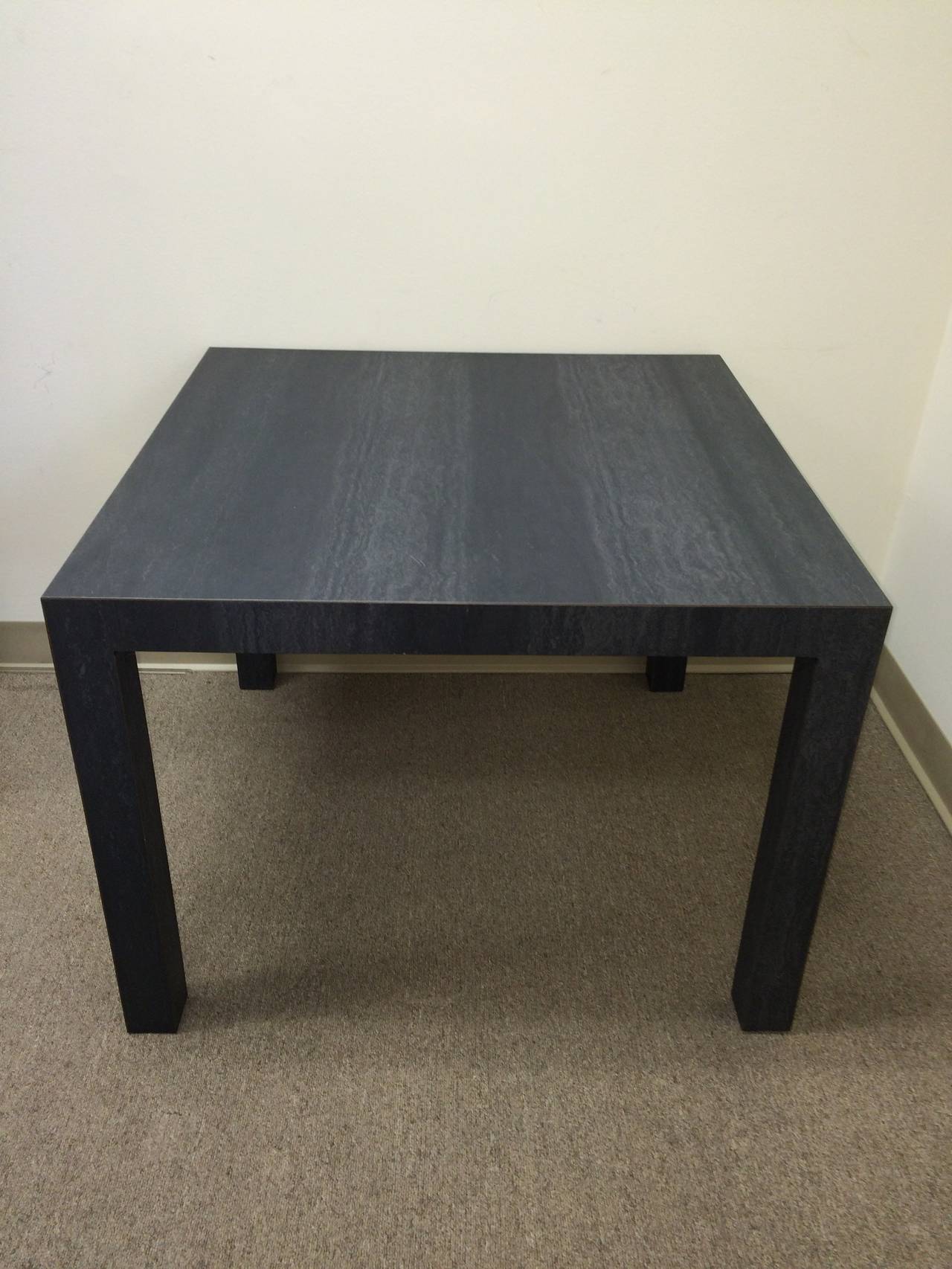 American Faux Slate Gray Parsons Table