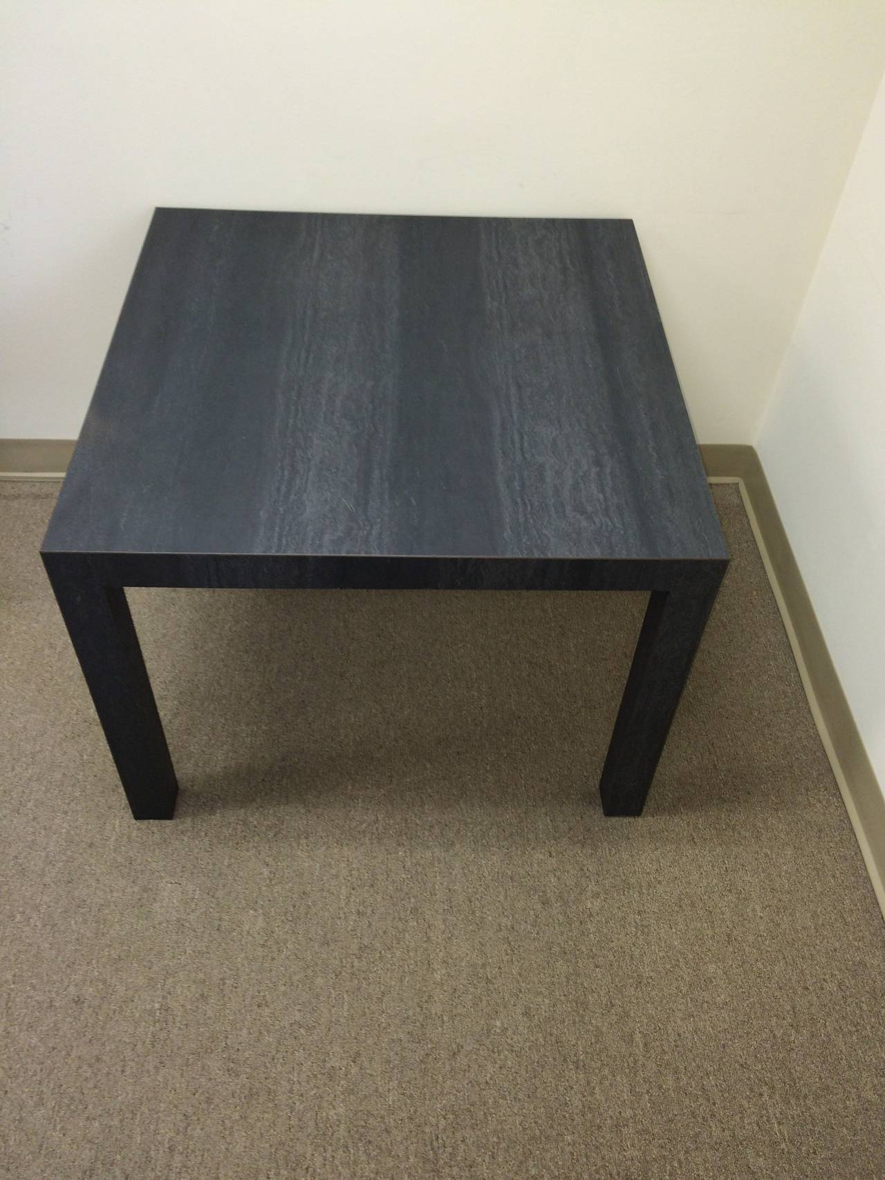 Mid-20th Century Faux Slate Gray Parsons Table