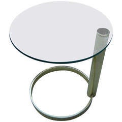 Pace Brass and Glass Round Side Table