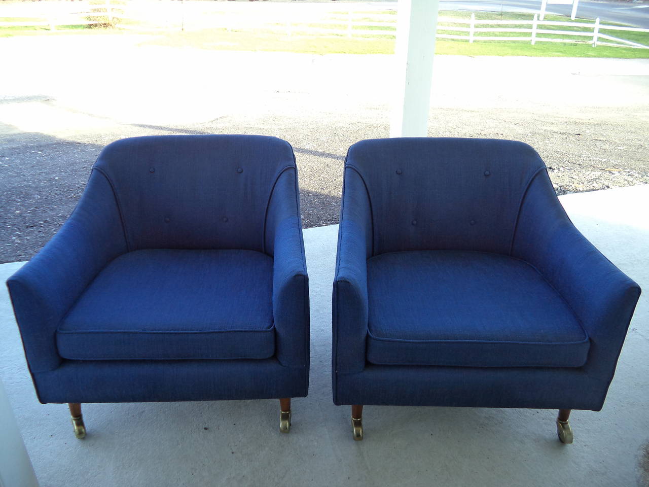 Hollywood Regency Pair of 1960's Club Chairs