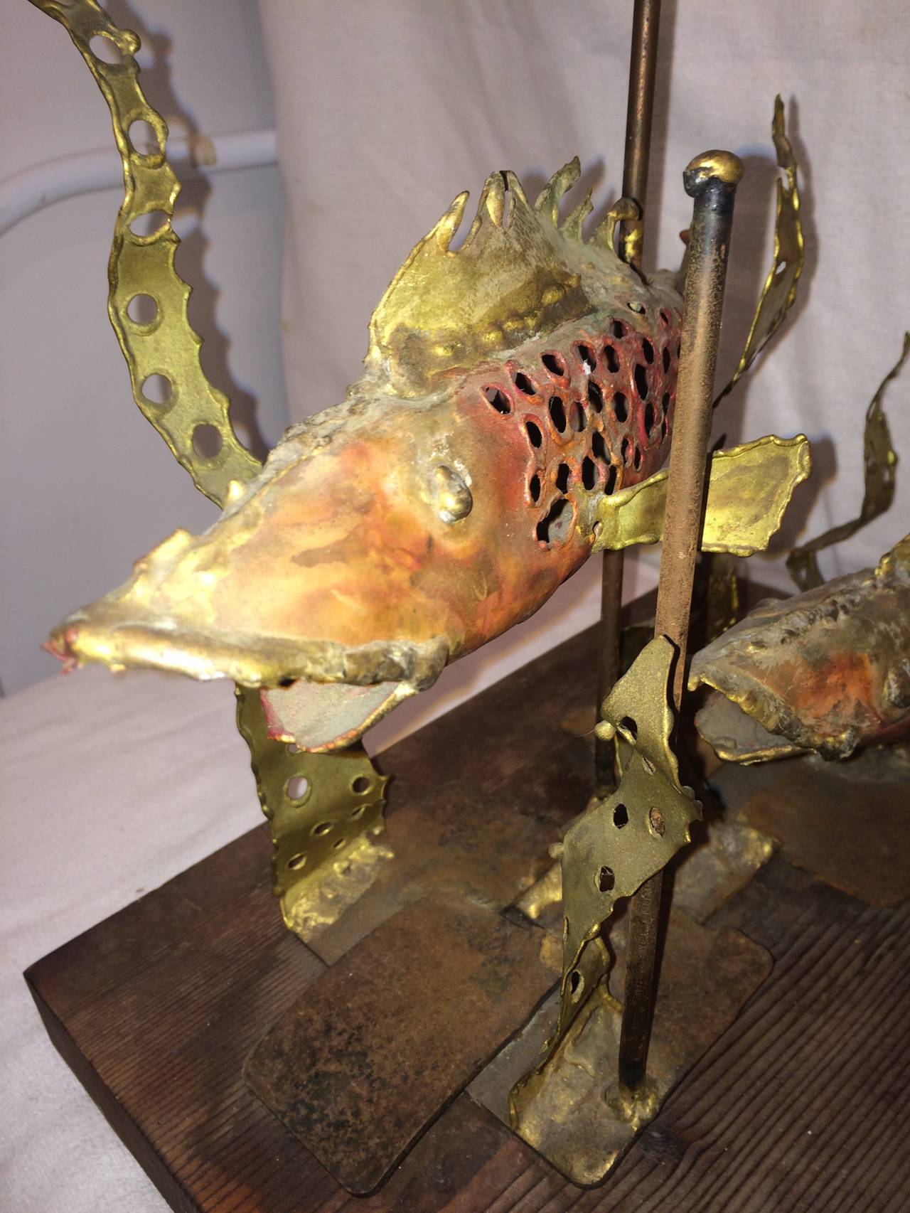 Signed Brutalist Sculpture of Fish by Segal For Sale 1