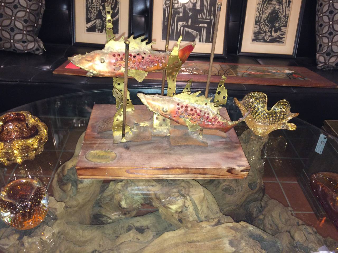 Signed Brutalist Sculpture of Fish by Segal 1