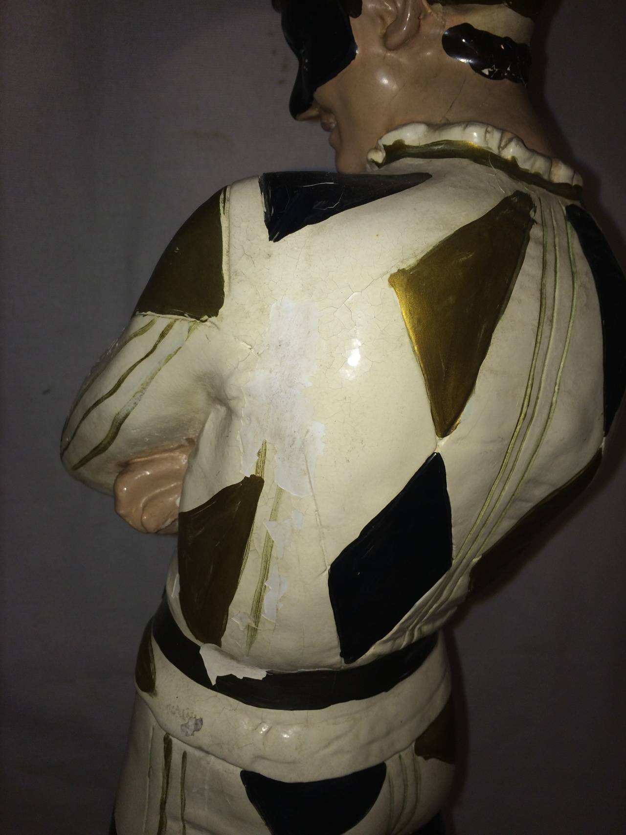 Plaster Rare Collectible Marbro Harlequin Jester Table Lamp