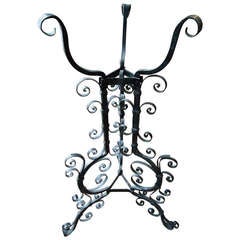 Hand-Forged Iron Plant Stand in the Manner of Samuel Yellin 10