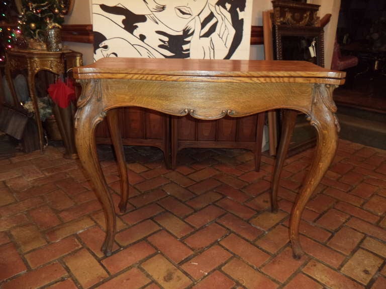Aesthetic Movement Antique Carved Oak Game Table