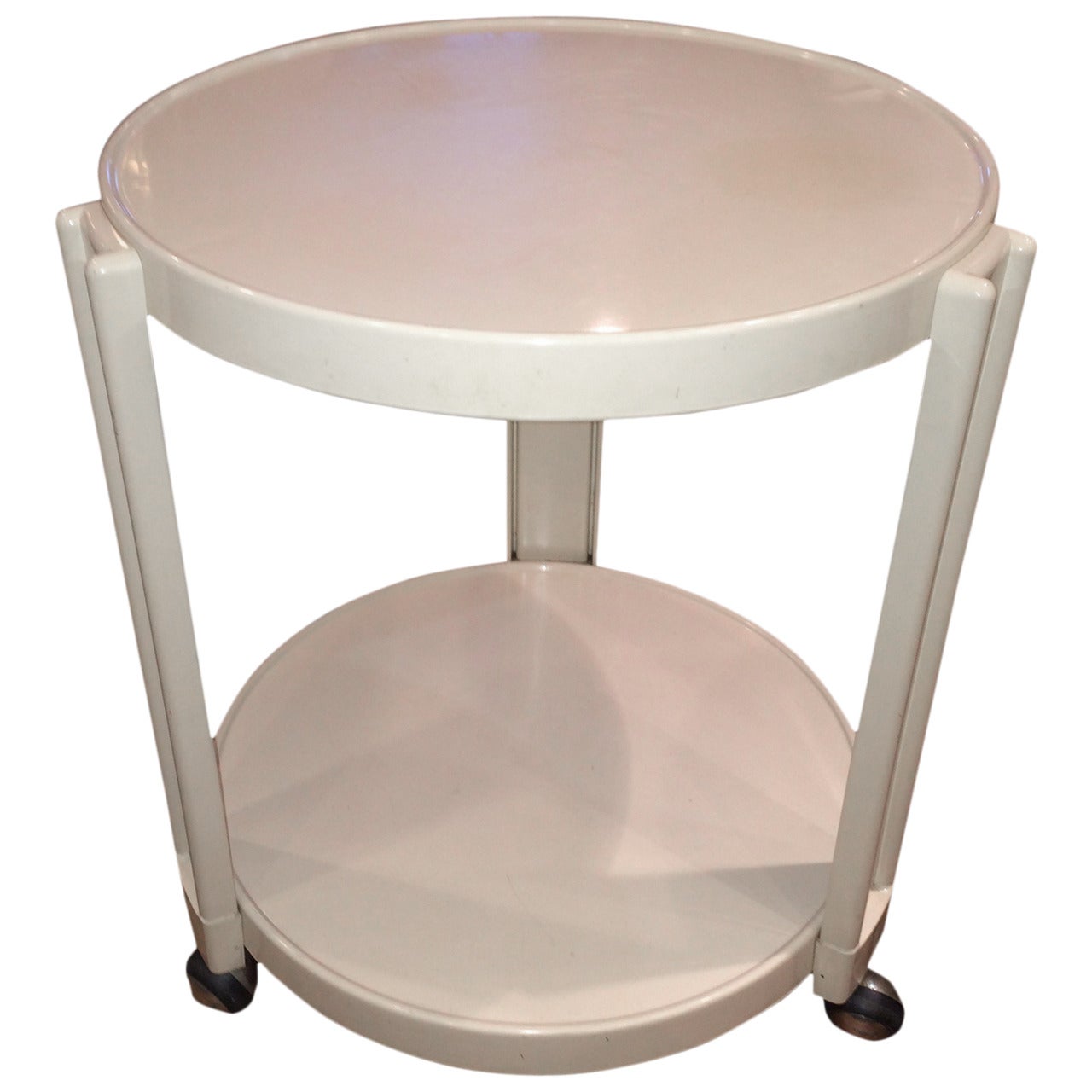 Giotto Stoppino for Kartell  round bar cart/table on wheels