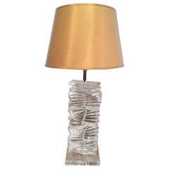 Hollywood Regency Sculptural Helix Lucite Lamp 5