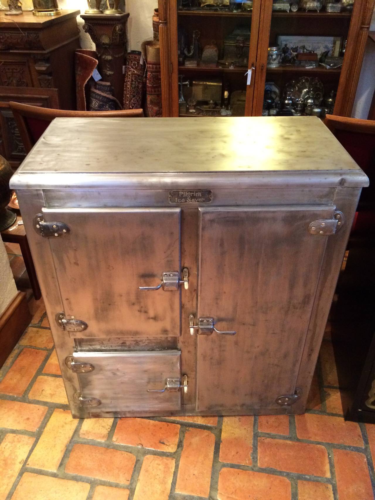 20th Century Antique Stainless Steel Industrial Ice Box/Bar by Pilgrim